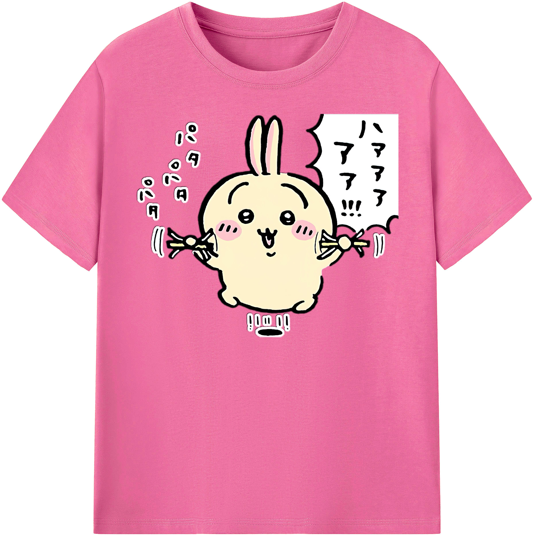 （画像用） ちいかわ うさぎ Chii-kawa usagi レディースカジュアルプリントTシャツ（綿100％）
